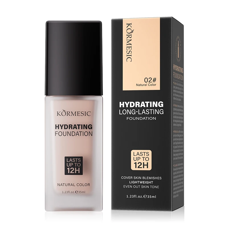 KORMESIC Wholesale 35g Bpom Certified Private Label Natural Color Hydrating Waterproof Makeup 12H Long-Lasting Foundation Liquid