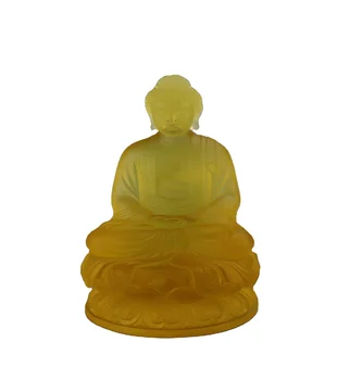 Bodhisattva Sculpture Crystal Glass Buddha Statue Shakyamuni Buddha for Temple Decoration