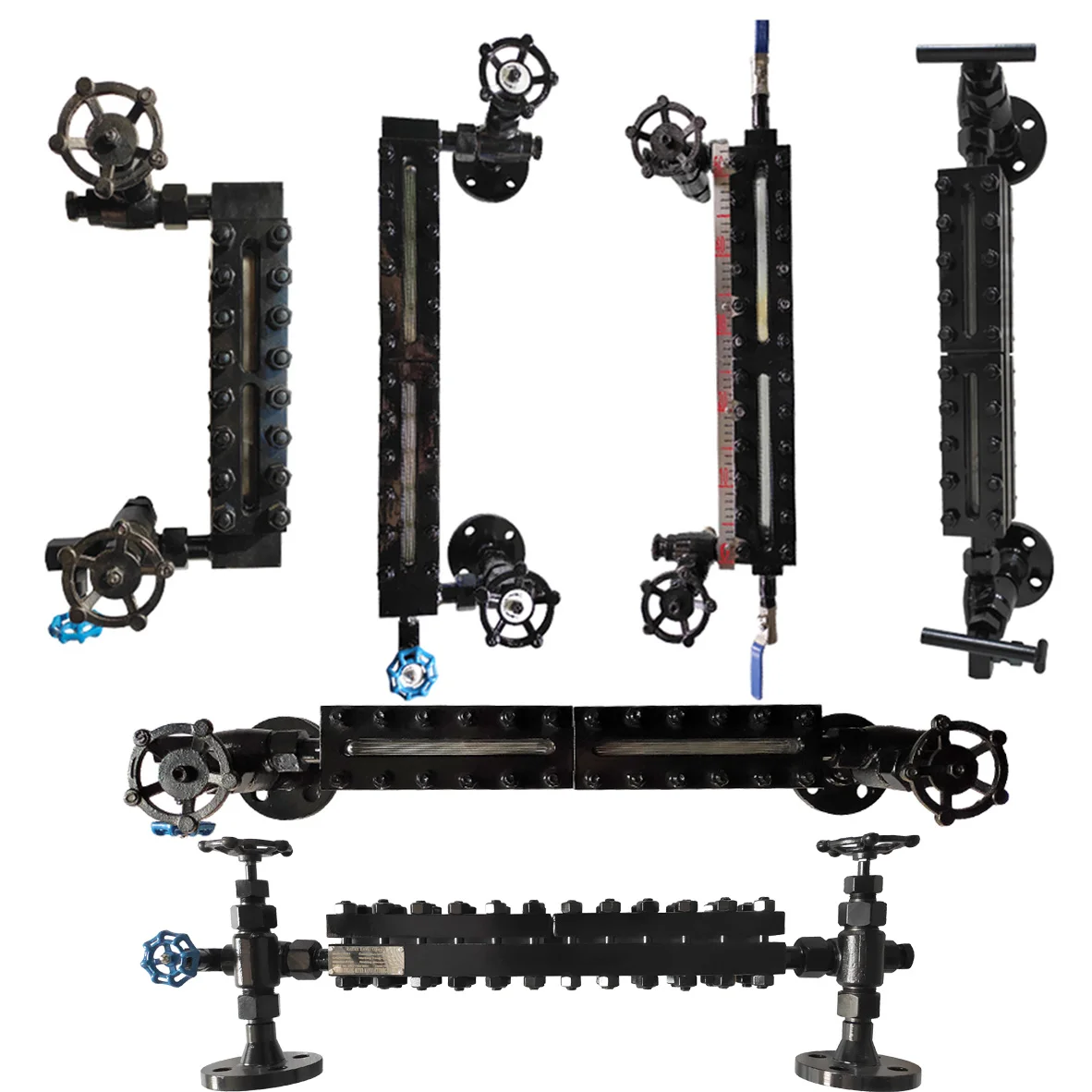Glass Plate Level Gauge with Cast Body and Cock Valve Reflex/ Transparent Boiler Sight Glass Water Level Indicator for tank