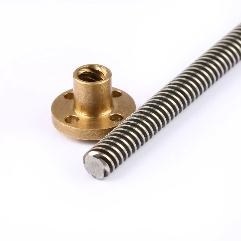 8mm Diameter Left and Right Thread Tr8*8 Trapezoidal Lead Screw 4 Starts 400mm Long with Brass Nuts