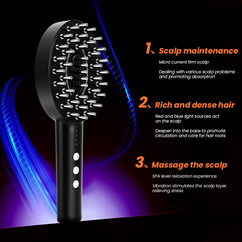 Hair Brushes Red Light Growth Fluid Guider Comb Microcurrent Scalp