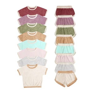Best Sellers Excellent Quality Child Spring Summer Elastic Waistband Good Terry Kid Clothing Sets for Sport