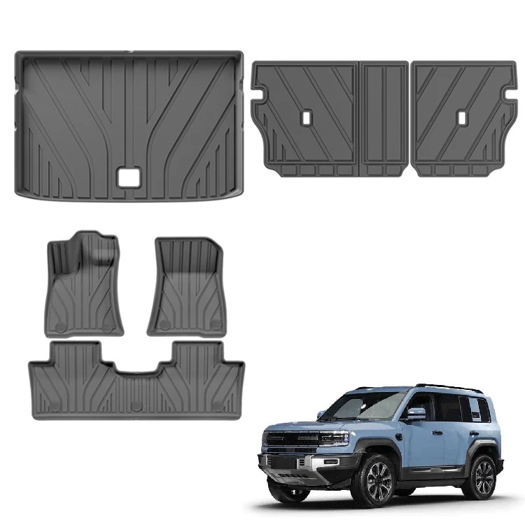 Car Mats for FangChengBao Leopard 5 Accessories TPE Floor Mat Seat Back Cover Cushion Pad Rear Trunk Mat Interior Accessory