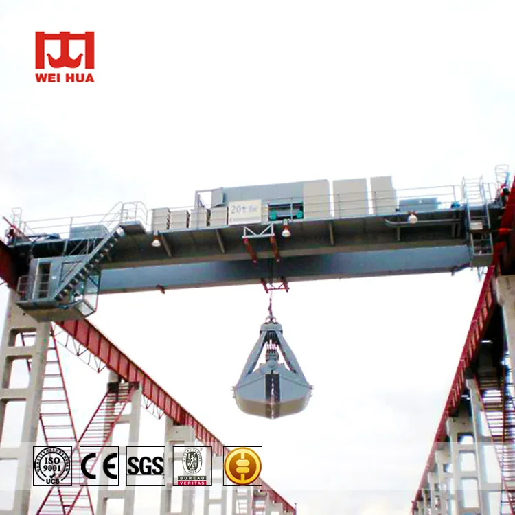 QZ Type Grab Bucket Grapple Double Girders or Beams Overhead Bridge Crane