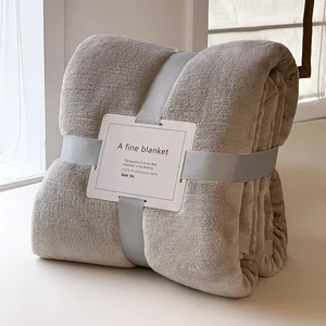 All-Season 100% Polyester Flannel Fleece Throw Blanket Custom Design Plain Solid Color for Home Bedding Use
