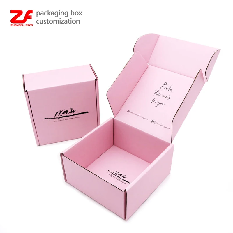 Large Postage Packaging Boxes Ecommerce Carton Box Pink Custom Shipping ...