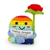 Colorful octopus holding a rose