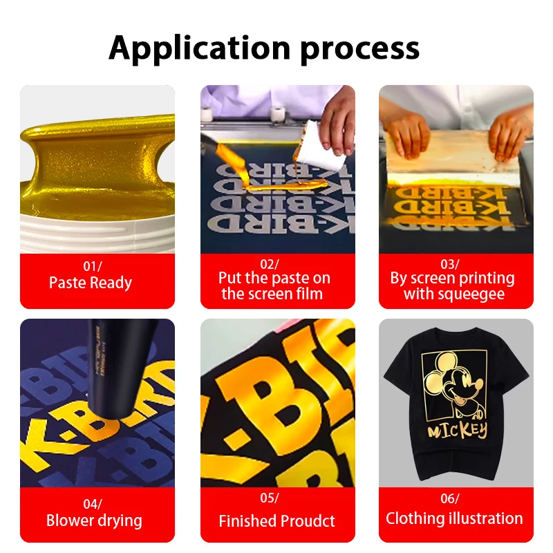 Water Based Silk Rubber Screen Printing Ink Gold Ink for Print