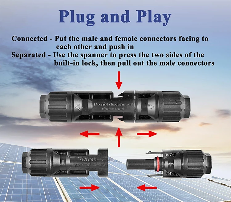 30A Connector Male Female 1000V Solar Cable IP67 PV Solar Panel Connectors For PV system connector