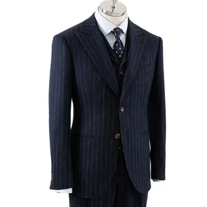 Men's Single-Breasted Slim Business Suits Striped Woolen Plus Size Breathable Printed Letters Lapel Fancy Single Breasted Slim