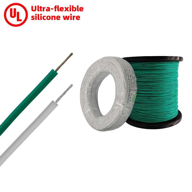 Custom Wholesale 1.6mm Wires Cables UL 24awg Tinned Copper Conductor Home Wire Flexible Silicone Rubber 24 Awg Electrical Wire