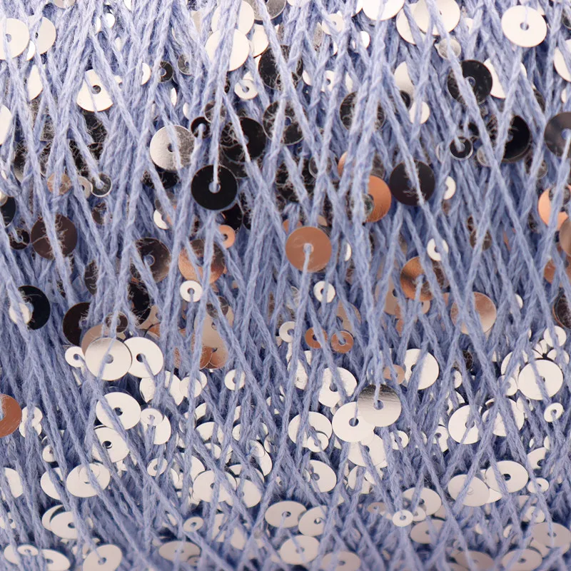 新3毫米   6毫米亮片纱100% 纯棉花式纱线,用于手工针织纱线,所有现货