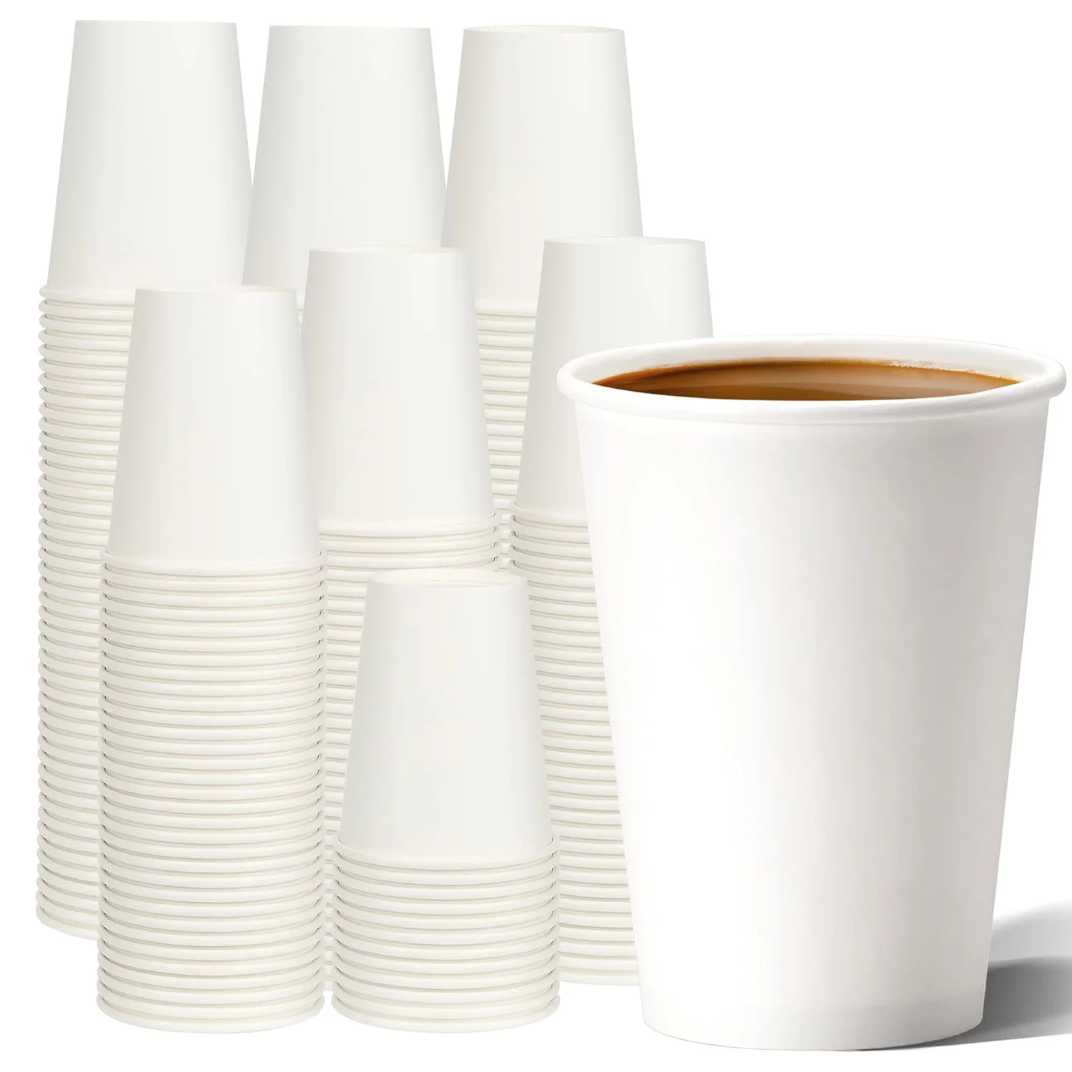Disposable Custom 16oz 12oz 8oz Printed Paper Cups with Logo for Hot Drinks Double Wall Paper Coffee Cups