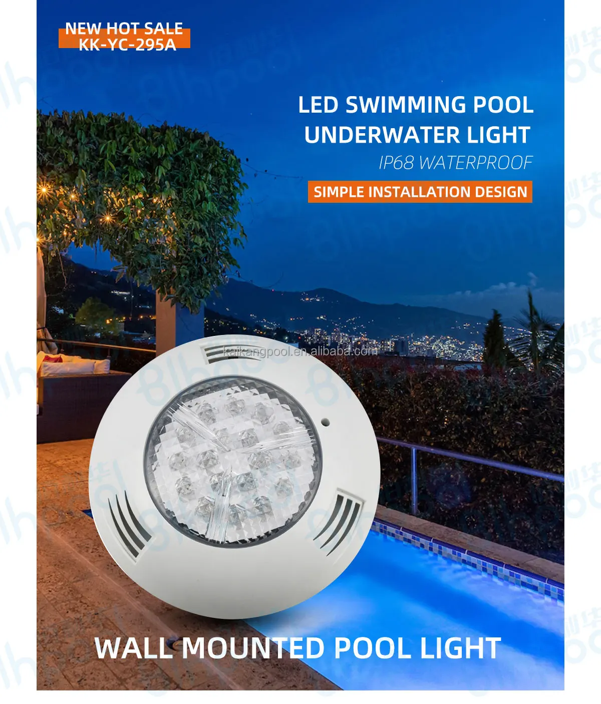 Rgb High Power Swimming Pool Light Underwater Led Pool Lamps Wall