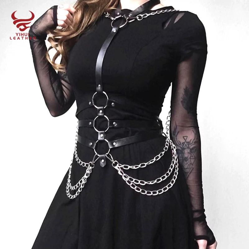Sexy Harness Belt - Adjustable, PU Leather, Punk Gothic display picture 2
