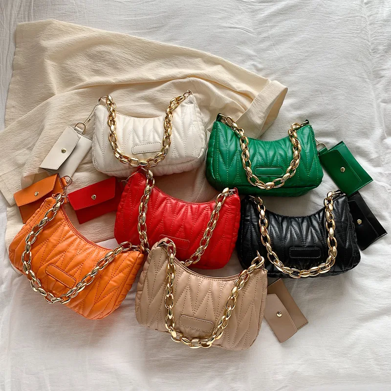Wholesale Wholesale Designer Bags Ladies PU Leather Chain Evening