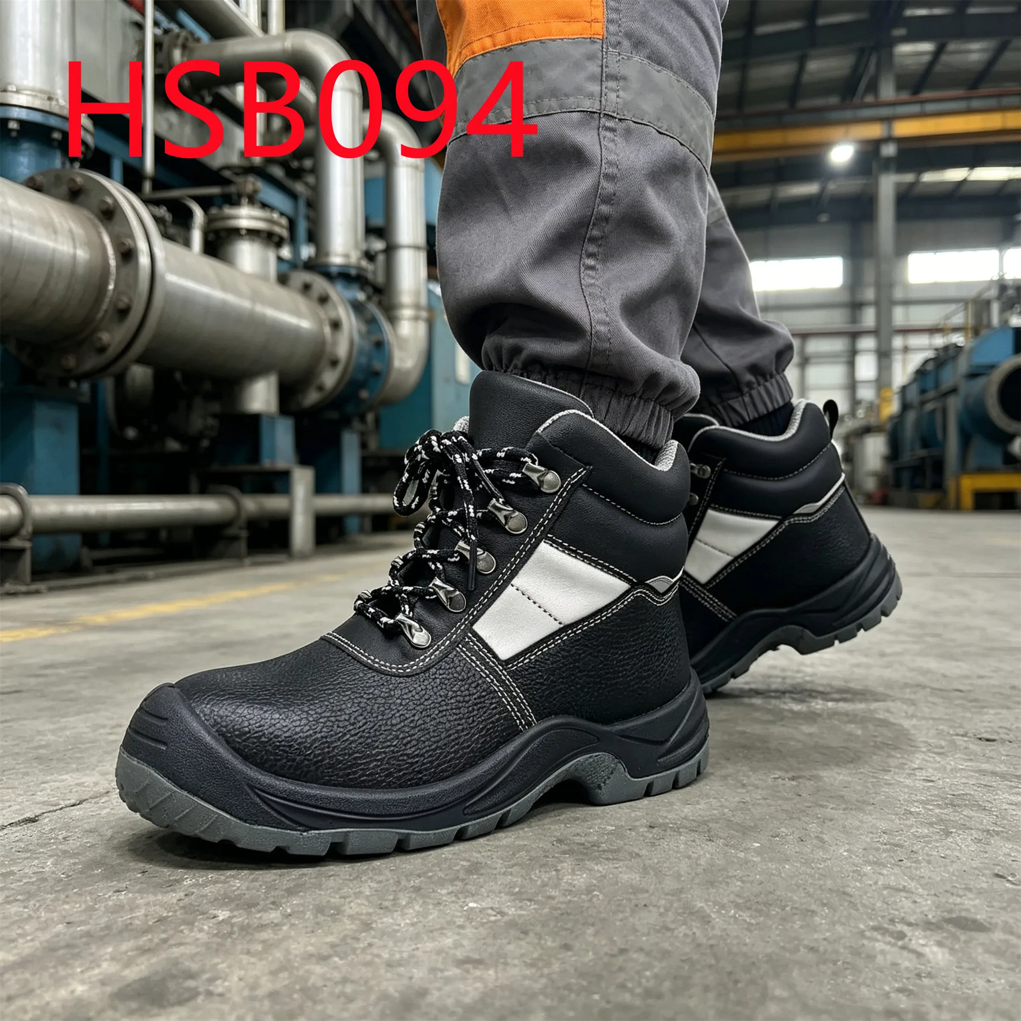 HY,Sand Casting Anti-stretch Natural Embossed Leather Labor Footwear Great Value Hit&puncture Proof S3 Standard Work BootsHSB094