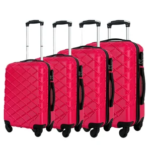 custom logo Wholesale 3-Piece ABS+PC Trolley Luggage Set Light Weight Modern Style Travel Bags with Spinner Caster for Easy Mobility