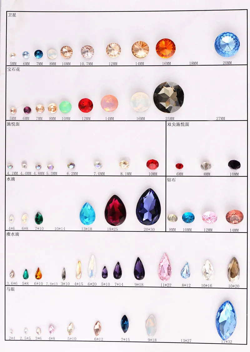 Jc Crystal Wholesale Bulk Crystal Fancy Stone Metal Claw Glass Stone