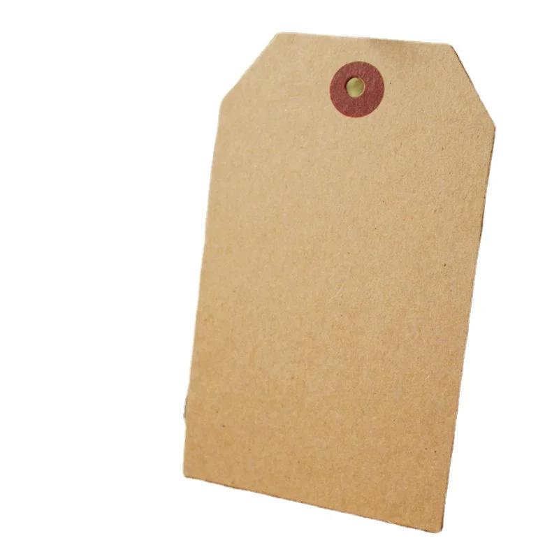 Custom Shape Blank Kraft Hang Tags with Embossed Paper and Metal Eyelets for Clothing and Garments