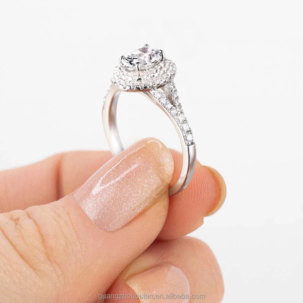 Somen 1.5ct Bridal Ring Sets Copper Ring Women Oval Cut Cubic Zirconia