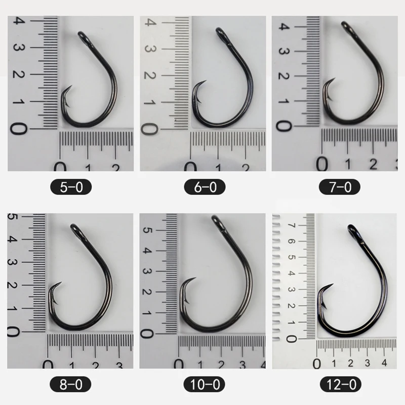 Top Right 4#-12/0# Demon Perfect Circle Hooks for Fishing