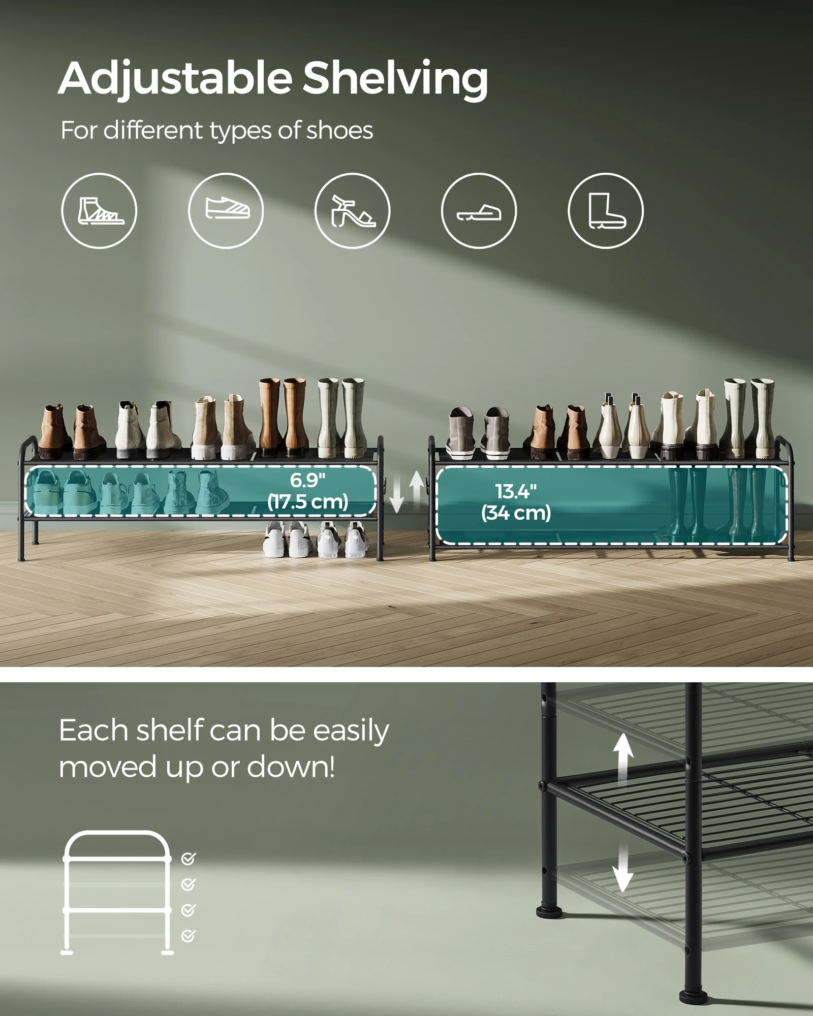 Songmics Entry Way Shoe Rack Shelves For Shoes In The House Shoes