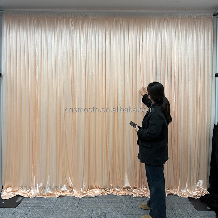 Tende ad arco per matrimonio in tessuto per feste ricevimenti sfondi matrimonio pergolato, 3 pannelli di larghezza 76,2 cm di larghezza, 6 m, crema e rosa polverosa e malva