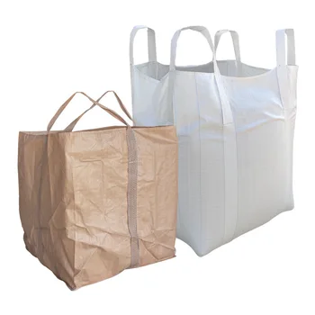 Factory wholesale chemical two-tone color resealable bag mineral bag for export 2 ton 1 ton bulk coal woven jumbo bags
