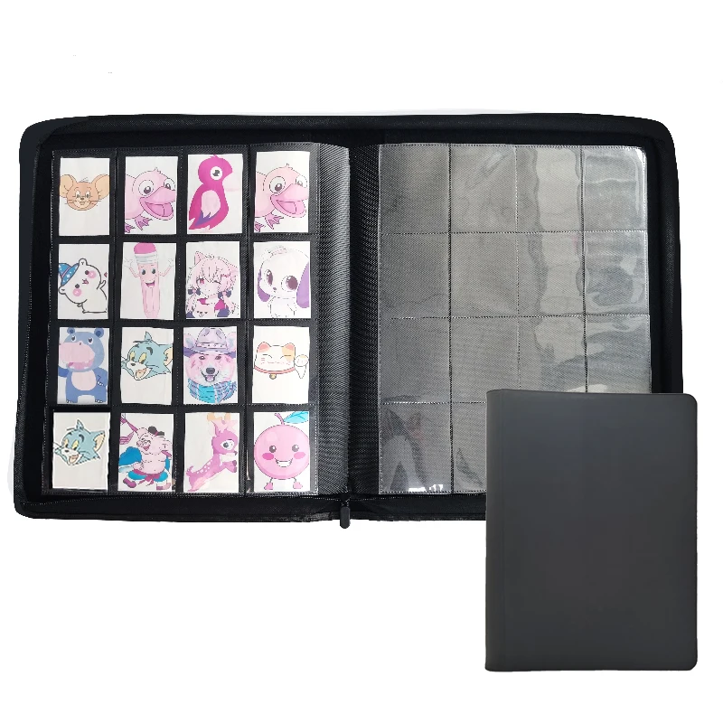 ModernQiu Custom Trading 16 Pocket Card Binder 512 Pockets Card Collector Album Holder with 16 Pocket Page PU Cover