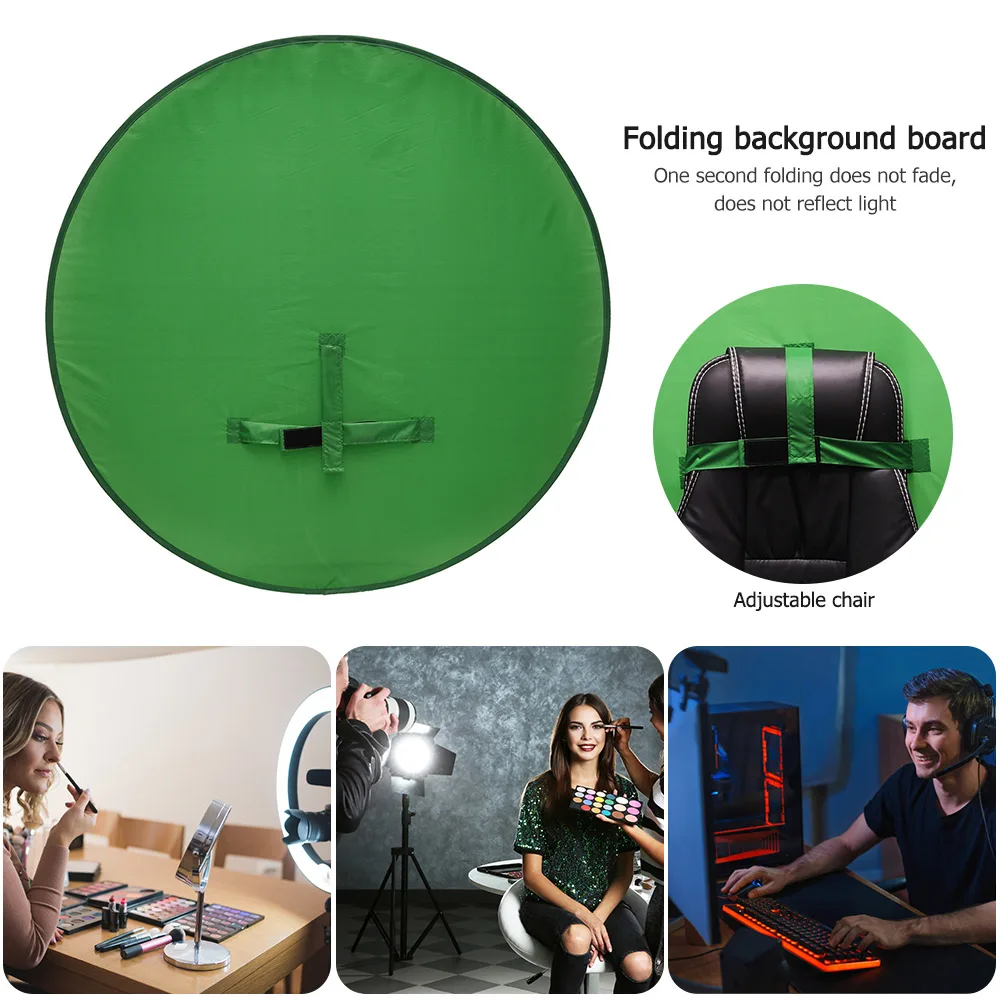 New product Portable chair backdrop Webcam Background Green Screen for Video Chats, Zoom, Skype, Video Photography Backdrops