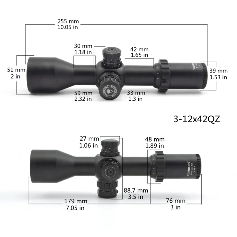 Optical Scope 3-12x42 FFP Hunting Sight Spotting Scope With Illumination