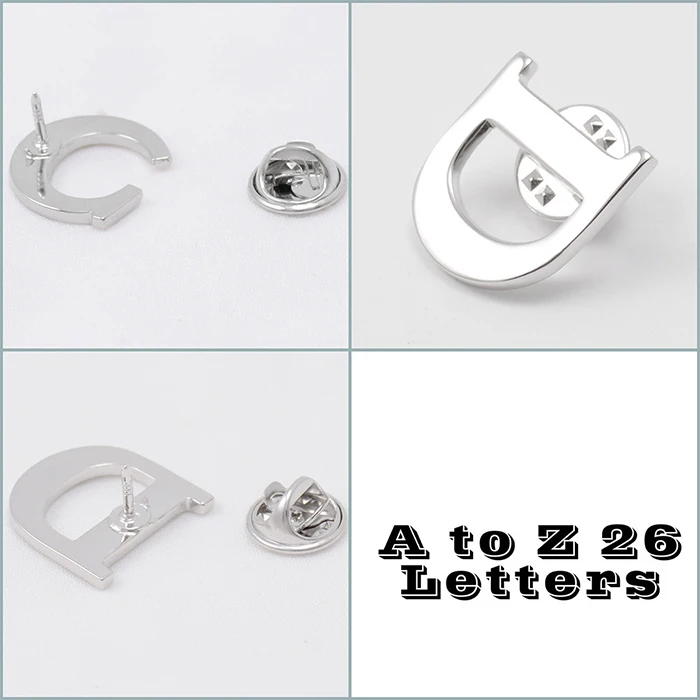 PATIKIL Spille Con Lettera G In Strass – 2 Pezzi (grande E Piccola) Tono Argento – Distintivi Da Bavero Eleganti Per Donna E Uomo - 2