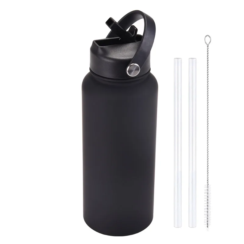 New Design 1L Vacuum Insulated Sport Gym Camping Stainless Steel Water Bottle With Handle