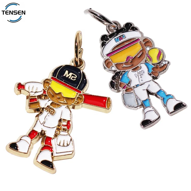 Personalized Garment Decorative hang Charms Custom Enamel logo Embossed Tags Pendant Fitting for Choke Chains