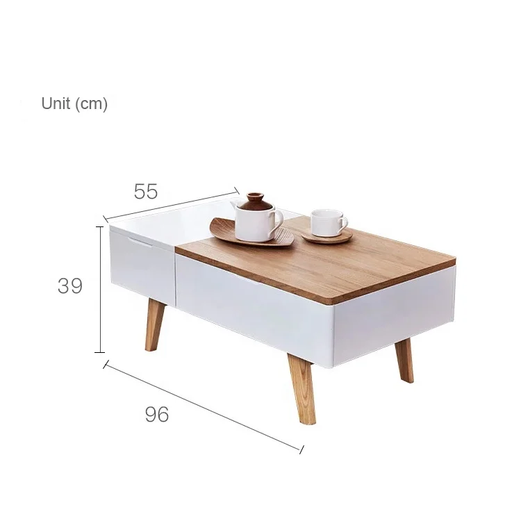 Customized Multifunctional Lift Top Height Adjustable Coffee Table with Storage Wood Tea Coffee Table for Living Room Furniture