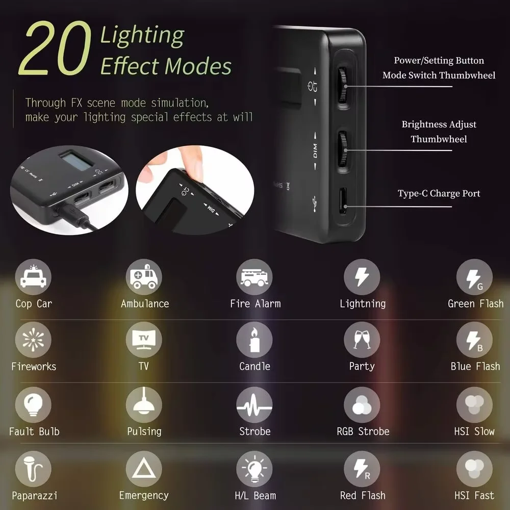 Nueva Cámara RGB LED anillo de luz 2500K-9000K regulable a todo Color LED Video luz fotografía Video estudio para cámara DSLR Luz