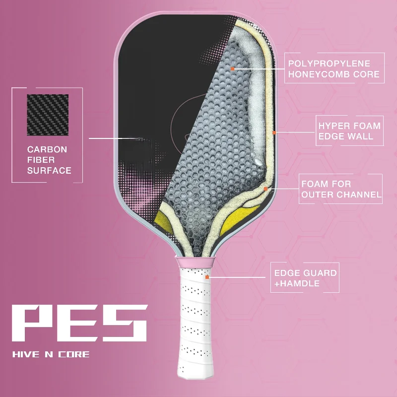 product premium 16mm gen4 t700 carbon fiber honeycomb core pickleball paddle usapa approved portable-3