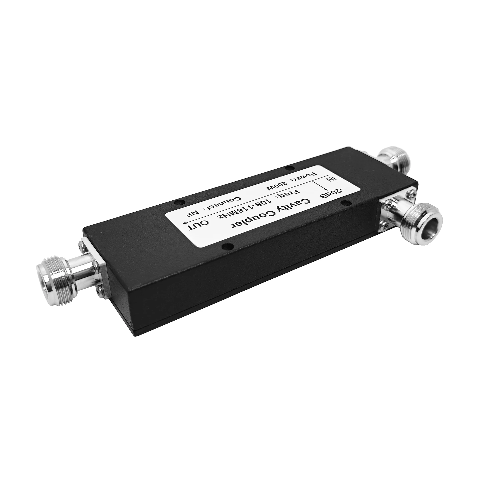 Werkslieferung: 0–6 GHz, 5 dB–30 dB, 698–2700 MHz, 108–118 MHz, 20 dB, 200 W, Richtkoppler für RF-Koaxialkabel mit N-Steckverbindern, Buchse