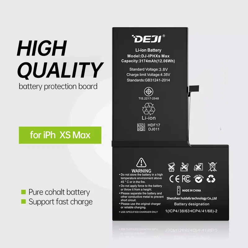 CE FCC RoHS Factory 0 Cycle Capacity Battery for iPhone XS MAX Lithium Batterie