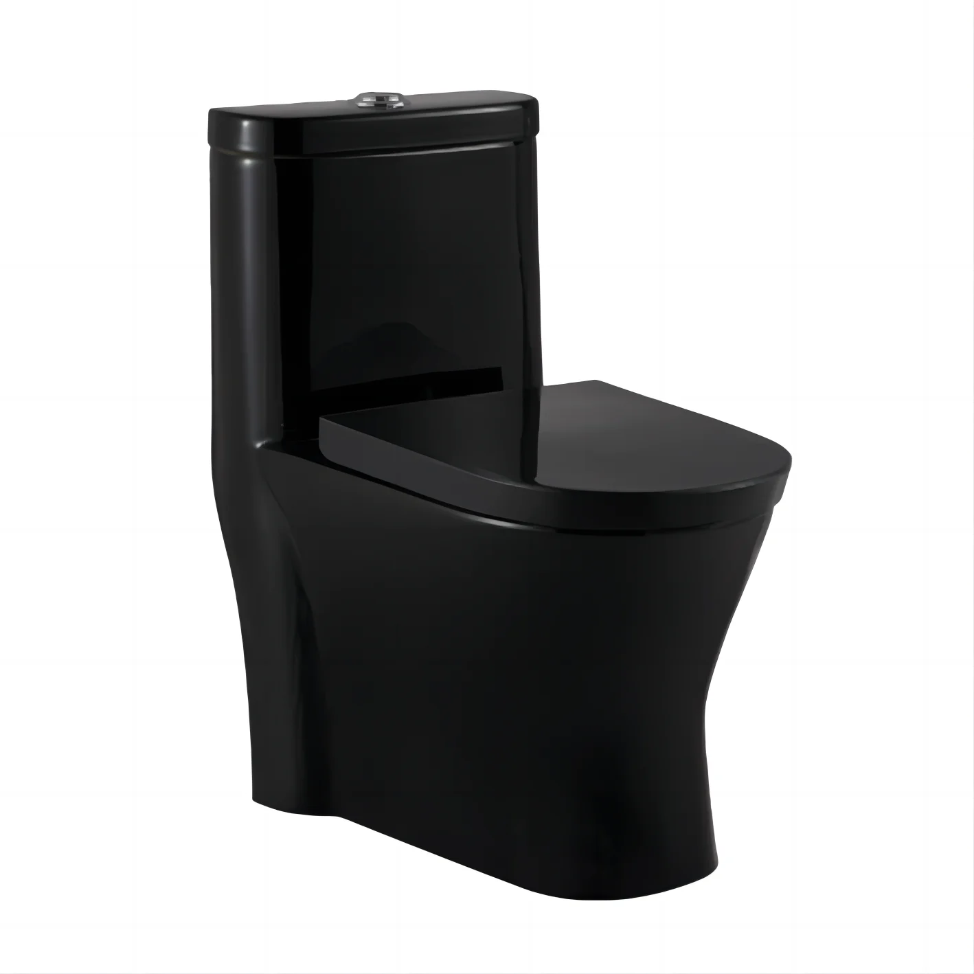 Ceramic Elongated One-piece Black European Russian Turkish Style WC Toilet in Sanitary Ware Toilet Bowl and WC Bowl