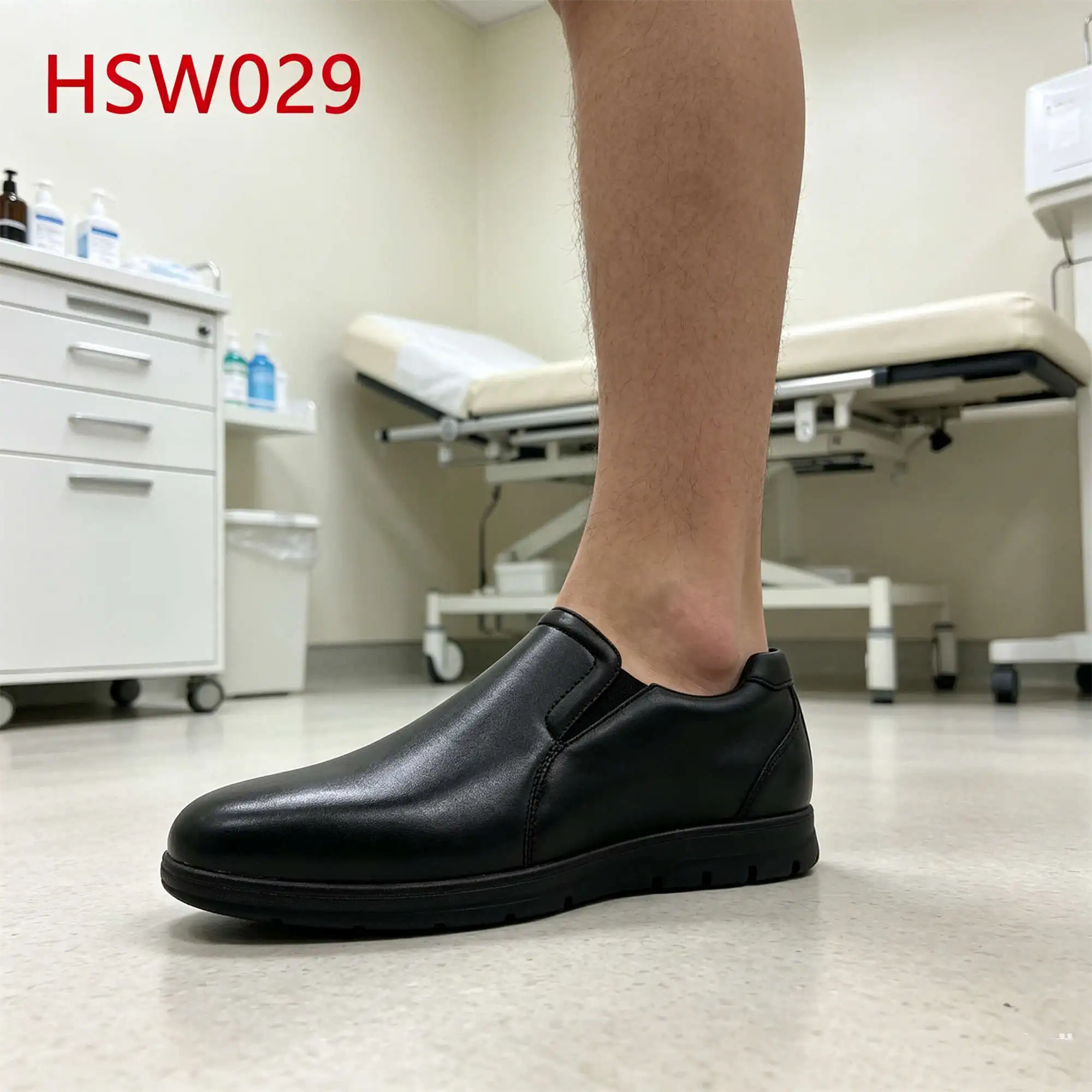 ZYF,Sanitation Crew Pull on Style Anti-germ Black/white Safety Shoes Medical Center Durable Rubber Outsole Work Clogs HSW029