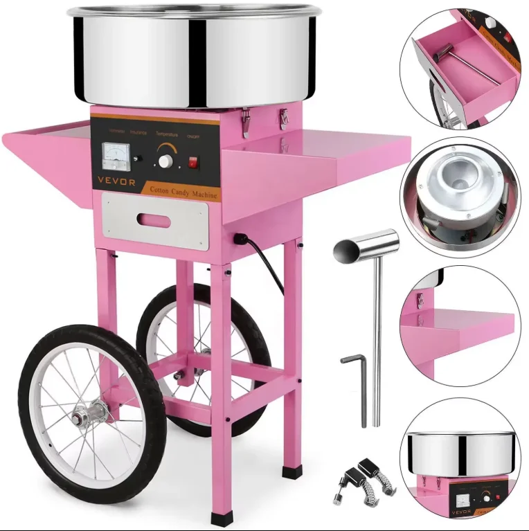 2025 Commercial Snack Maker Candy Floss Machine Pink Cotton