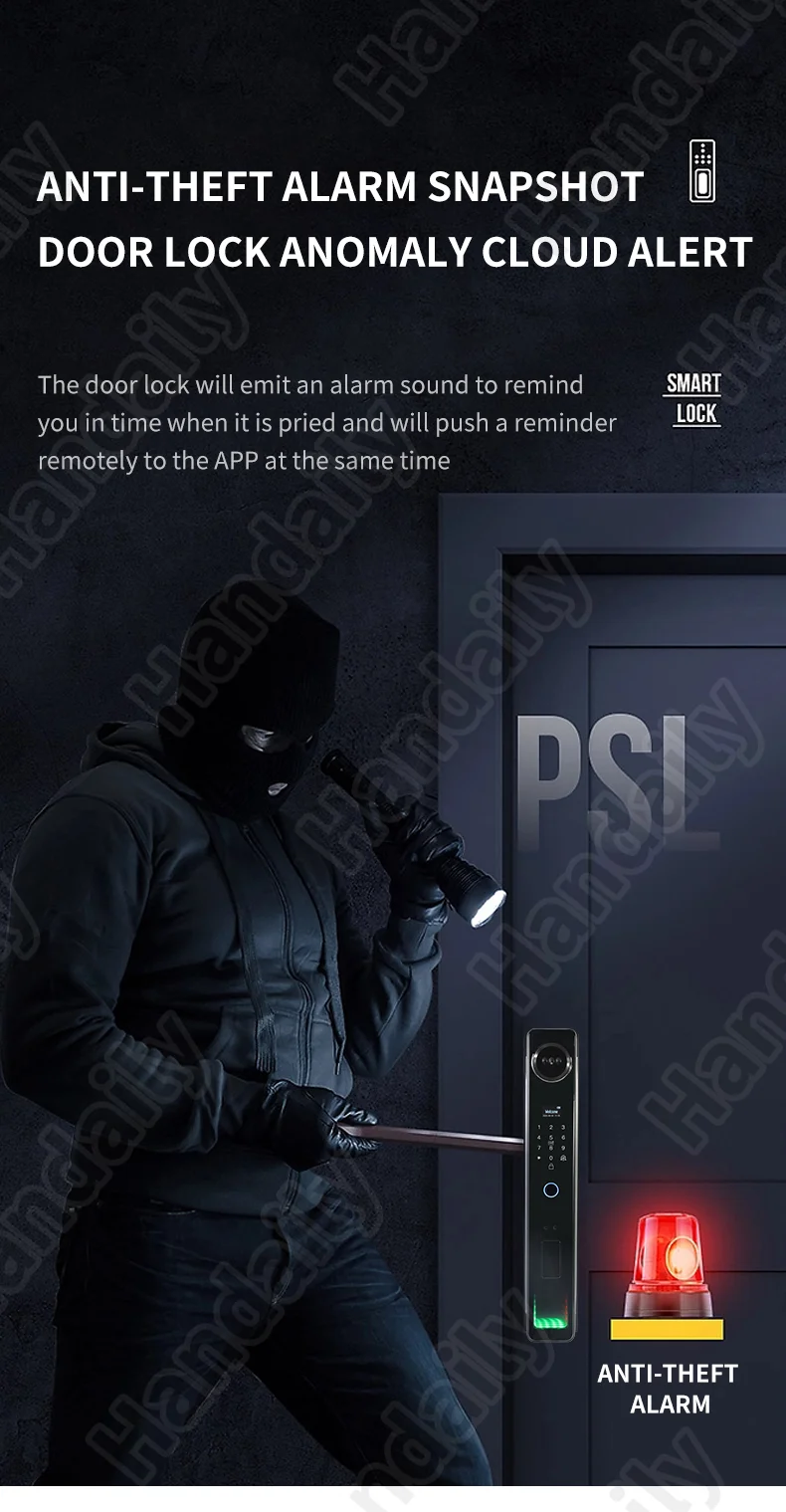 handaily video intercom 3d face authentication fingerprint door lock easy to install tuya smart lock smart home products h26-6