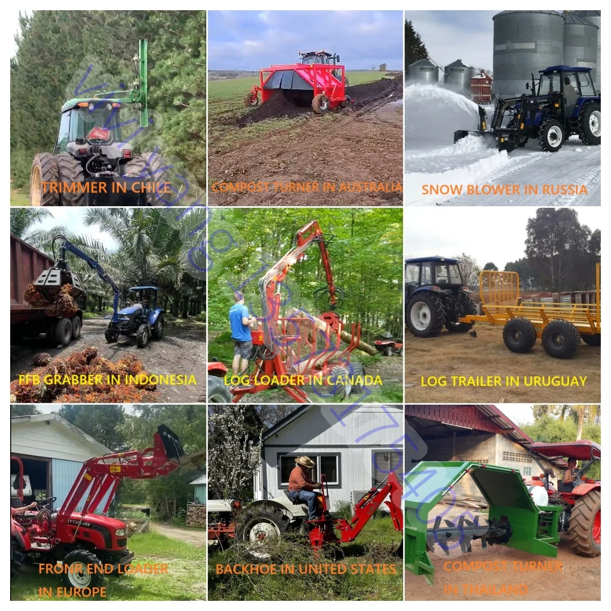 Tractor Oat Silage Harvest Tractor Composting Machine Mushroom Towable Compost Turner