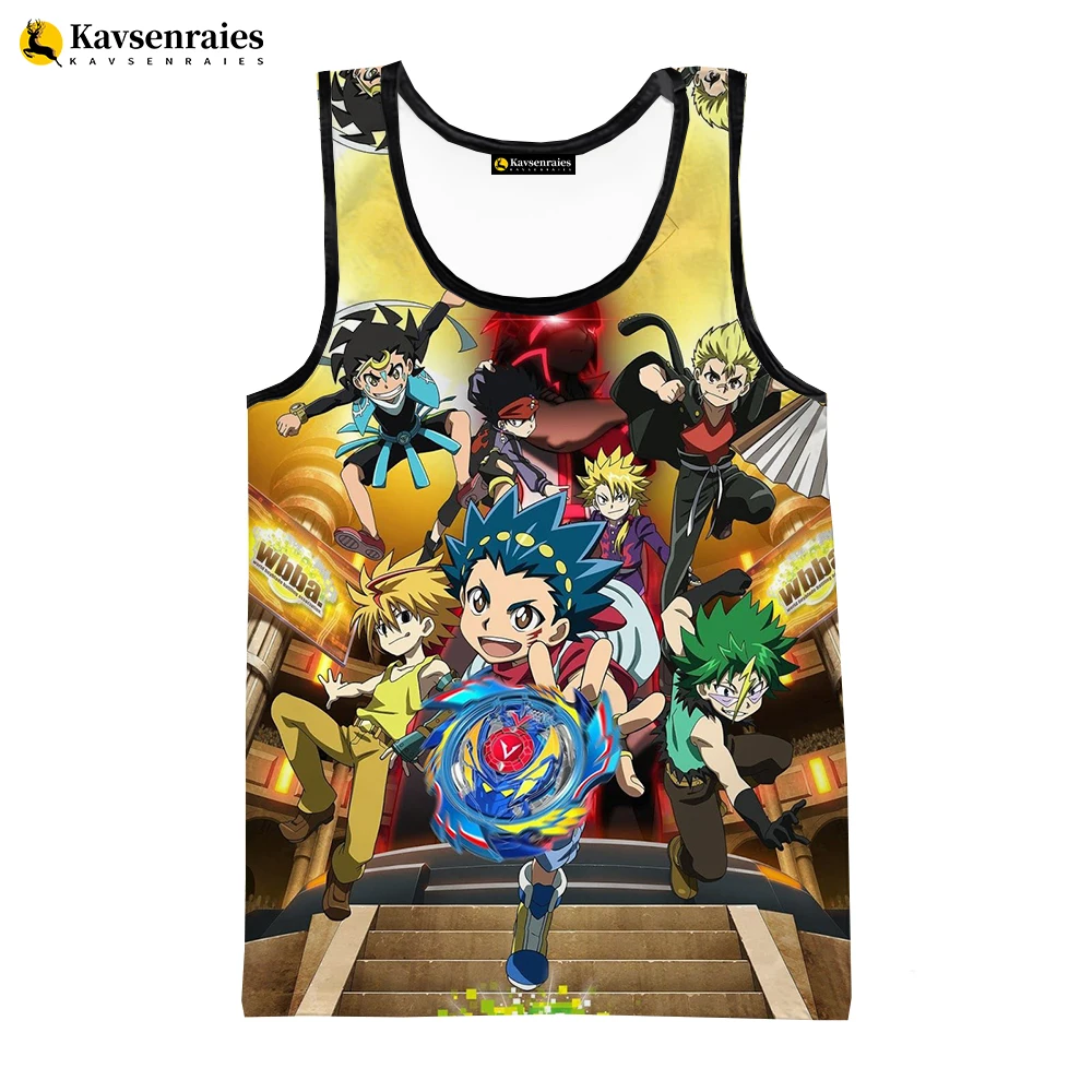 Anime Beyblade Burst 3D Digital Printing Tank Top for Men Hot Custom All Over Print Graphics Sleeveless Tops Printed 3D T Shirts