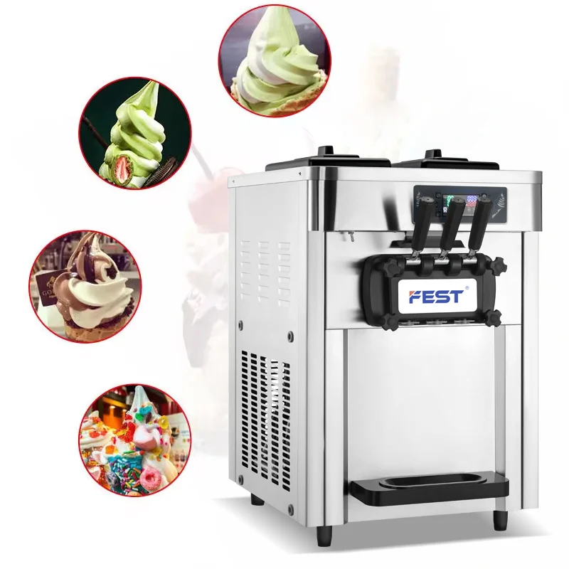 FEST New Product Table Top 3 Flavors Soft Serve Ice Cream Professional Ice Cream Maker Manufacturer
