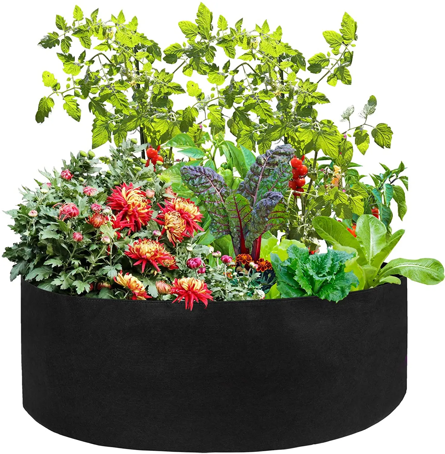 felt fabric garden raised bed planter box 30 gallon fabric green