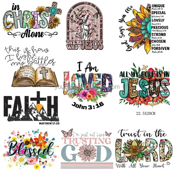 79 Styles Religious Christian Jesus Patches Plastisol Dtf Printing ...