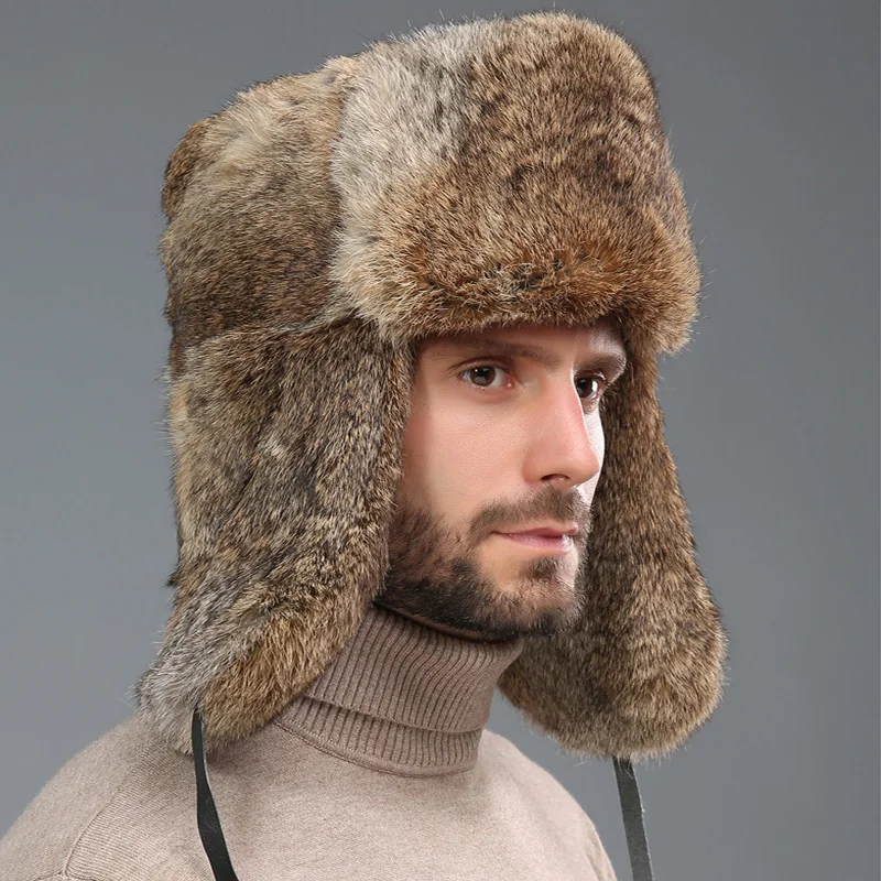 Wholesale Promotional Man Women Winter Warm Adjustable Russian Fur Trapper  Hat with Earflap - China Trapper Hat and Winter Hat price